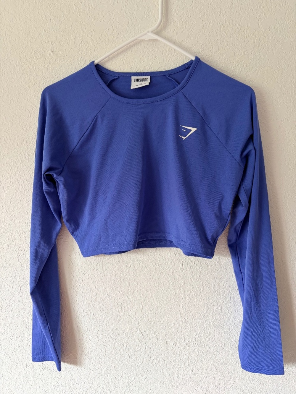 Women’s Gymshark Blue Cropped Long Sleeve Workout Top Size M